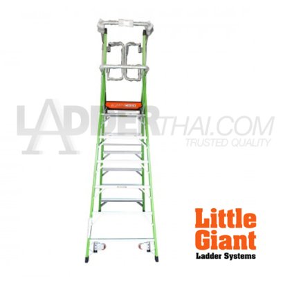 LG19608 บันไดไฟเบอร์กลาส 8' ไม่มีขาค้ำ SAFETY CAGE 8 STEP LITTLE GIANT